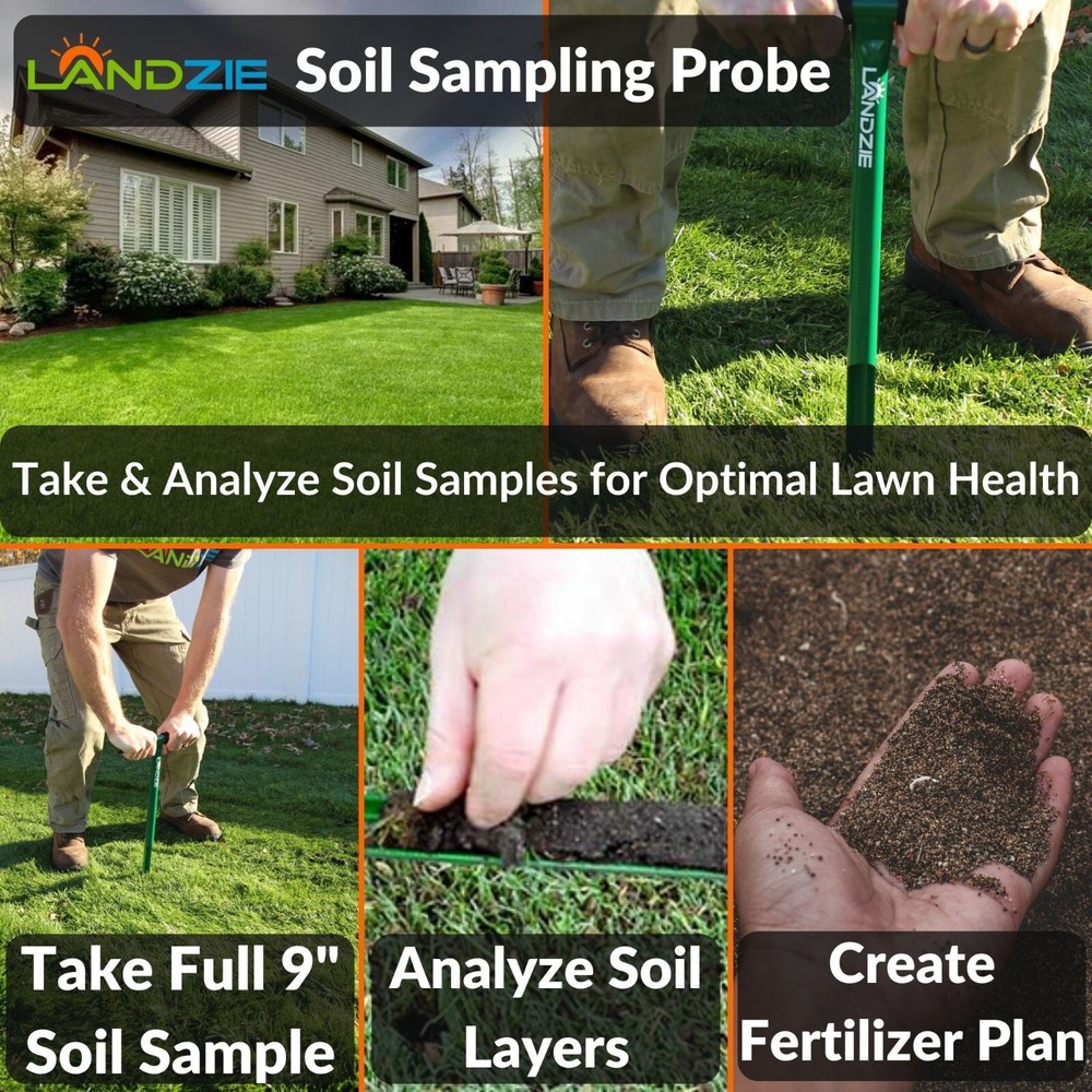 Landzie Soil Sample Probe- T-Handle Soil Test Kits - Steel Frame Soil Sampler