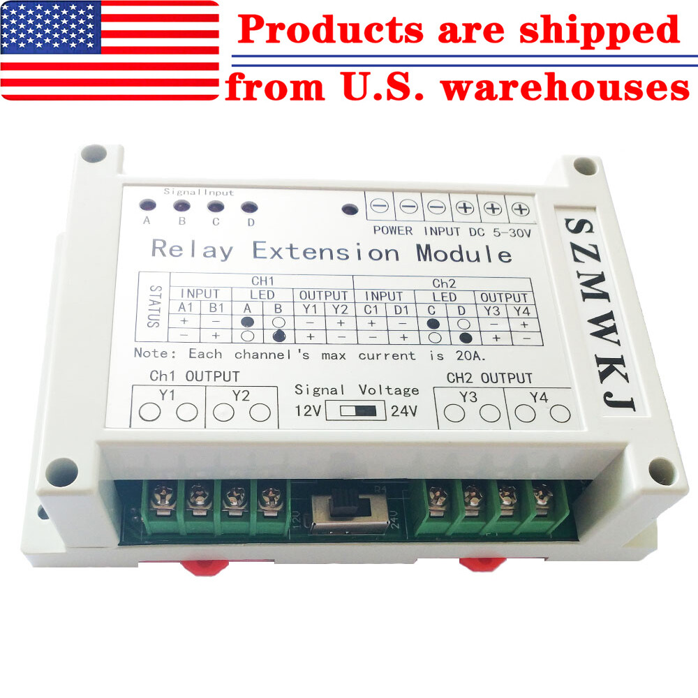 5-30V Multi-function 2 Channel 4 Way Relay Extension Module 40A Relay Controller