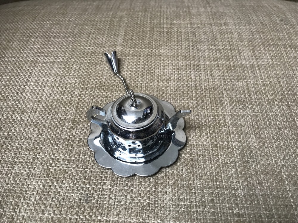 Teapot Shape Stainless Steel Tea Infuser Strainer with Tray