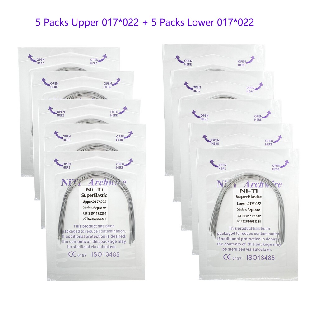 100PCS Dental Orthodontic Niti Arch Wire Rectangular Round Natural Upper Lower