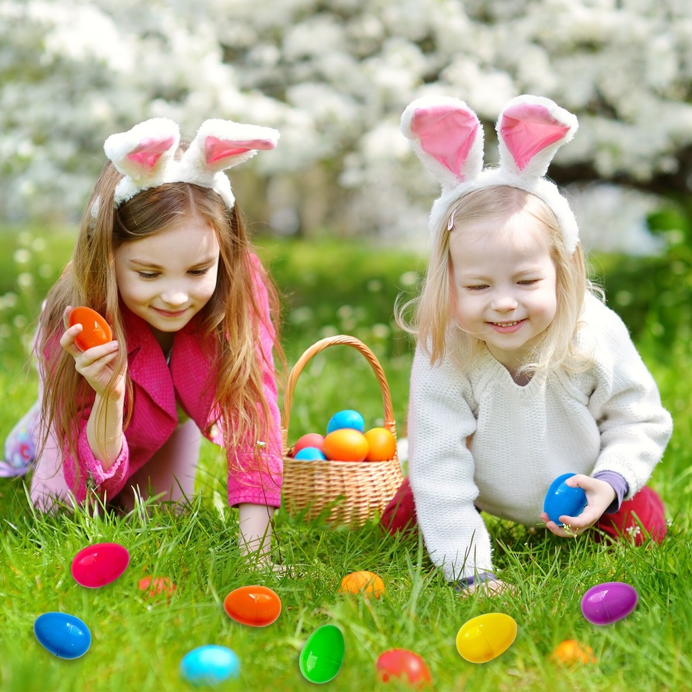 50/200 PCS 2.25" Plastic Easter Eggs Empty Easter Eggs Fillable Bright Eggs Bulk