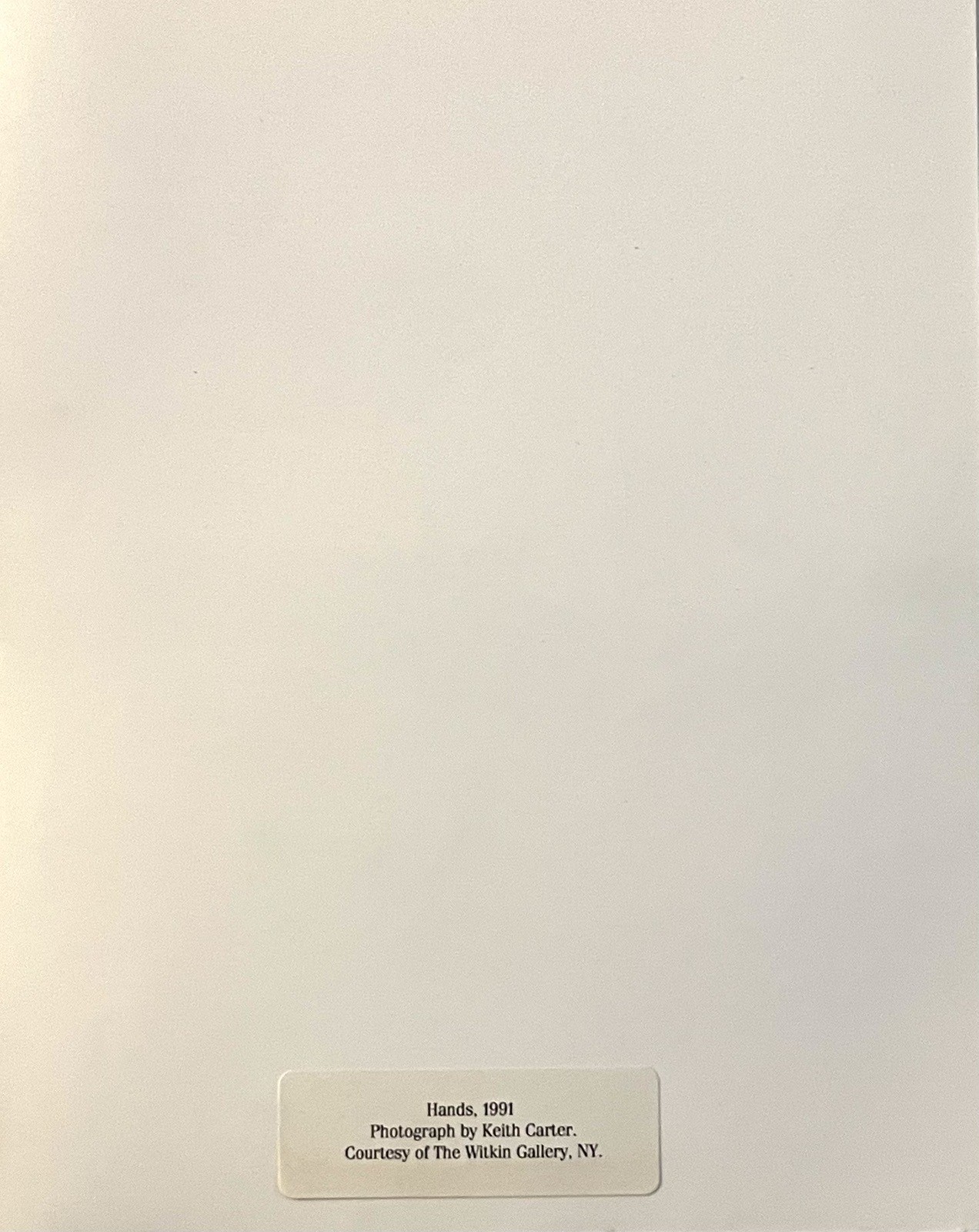 Keith Carter 1991 Silver Gelatin 8 X 10”Photograph titled Hands