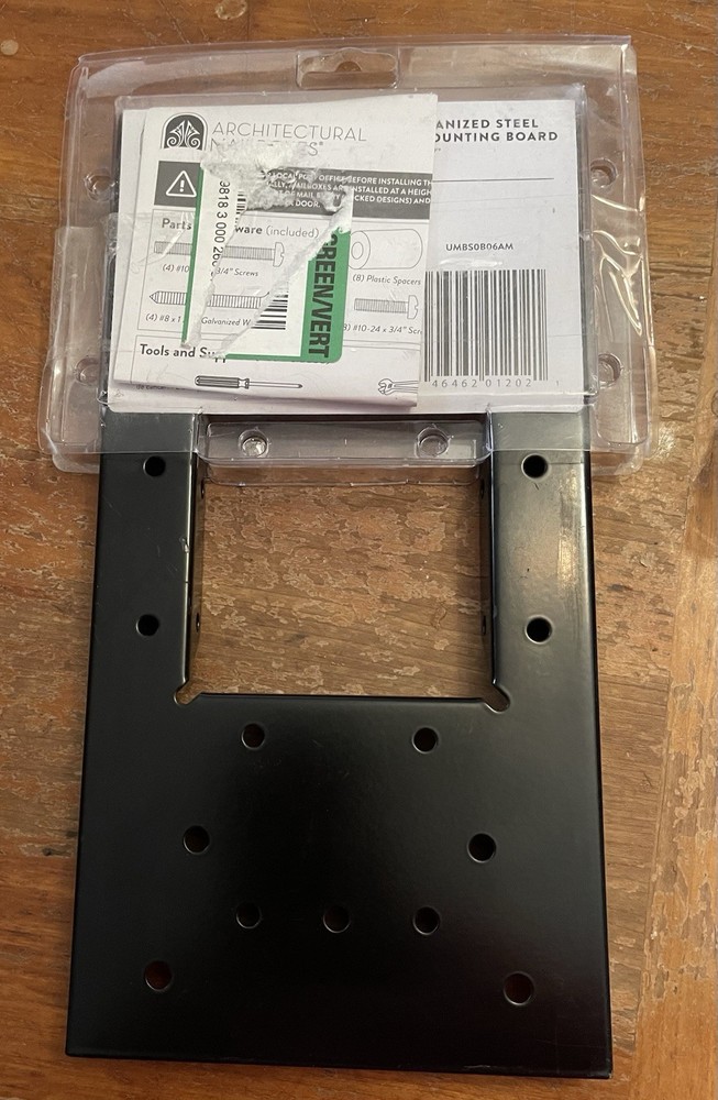 Architectural Mailboxes Black Galvanazed Steel Mailbox Mounting Board