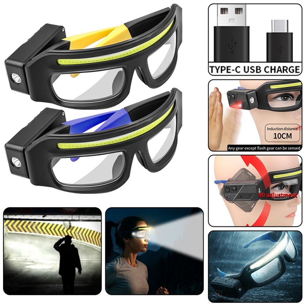 XTE Multifunction Glasses Lamp Light Sensor Control Rechargeable Headlamp4359