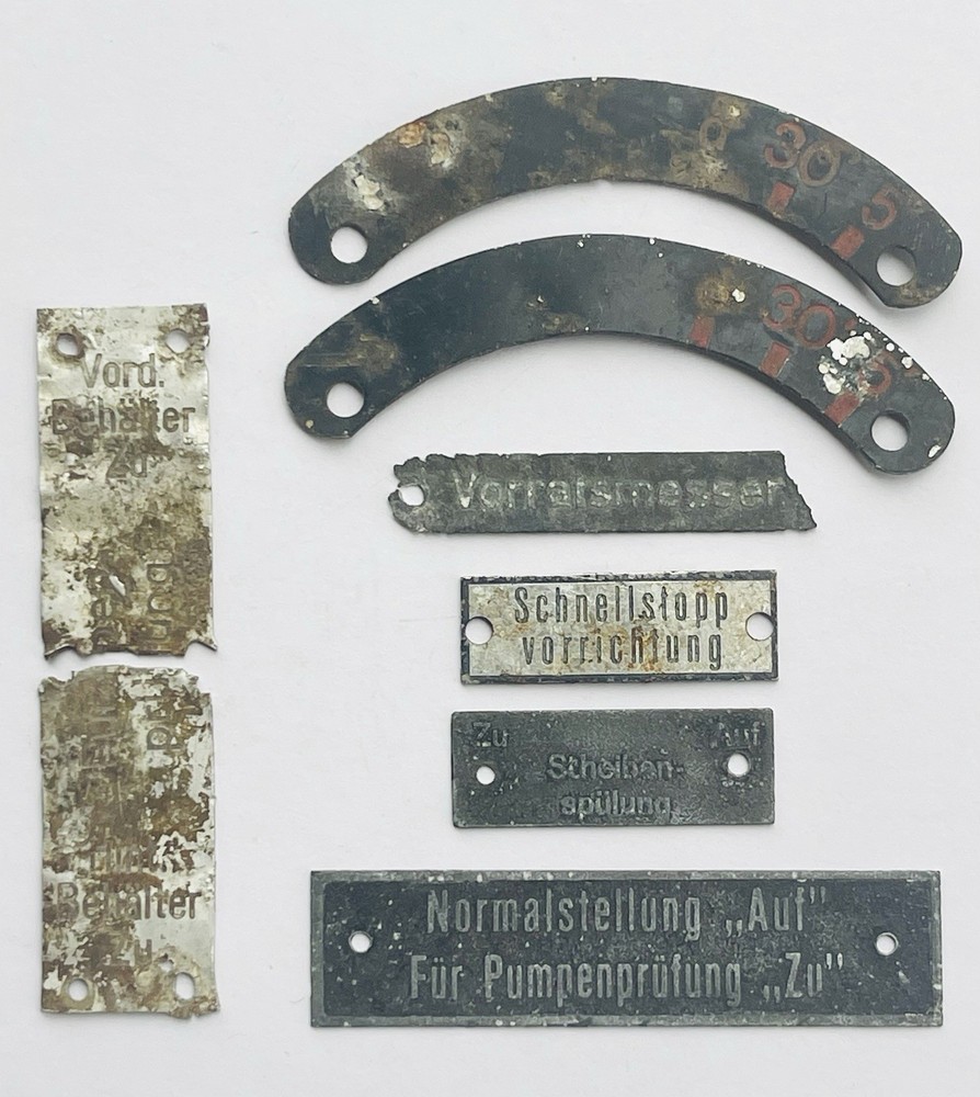 German WWII Aircraft Instruments TYPENSCHIELDS Data Plates