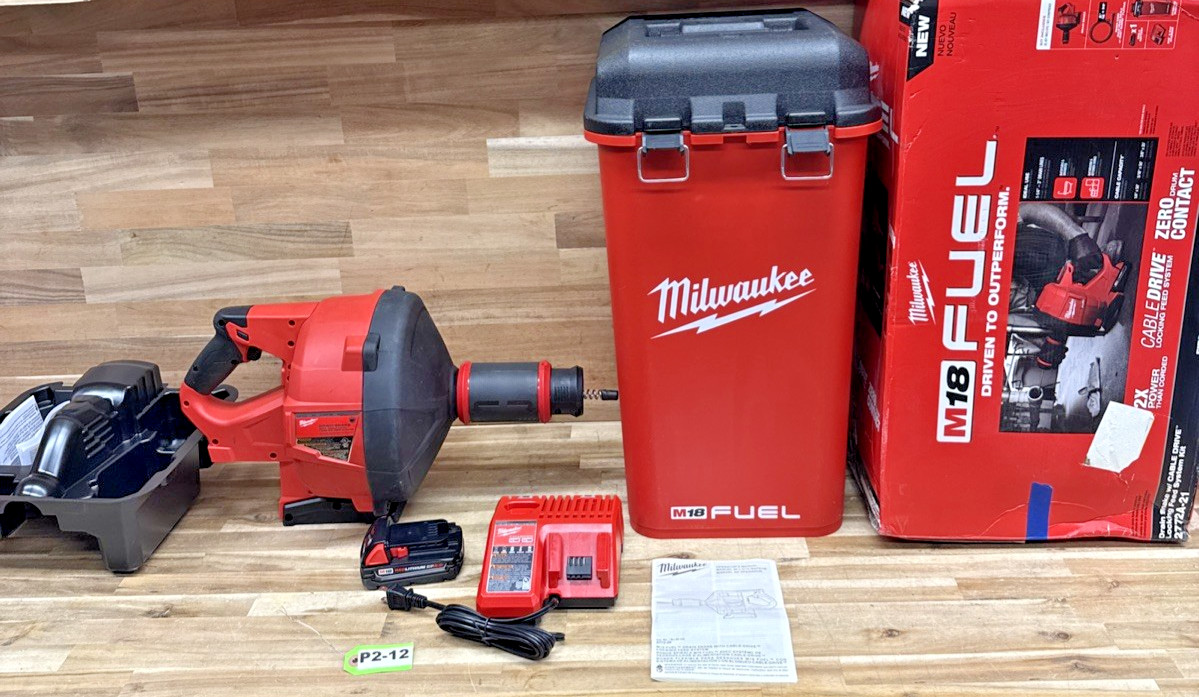 Milwaukee 2772A-21 M18 FUEL 18V 5/16-Inch x 35-Foot Cordless Drain Snake  P2-12