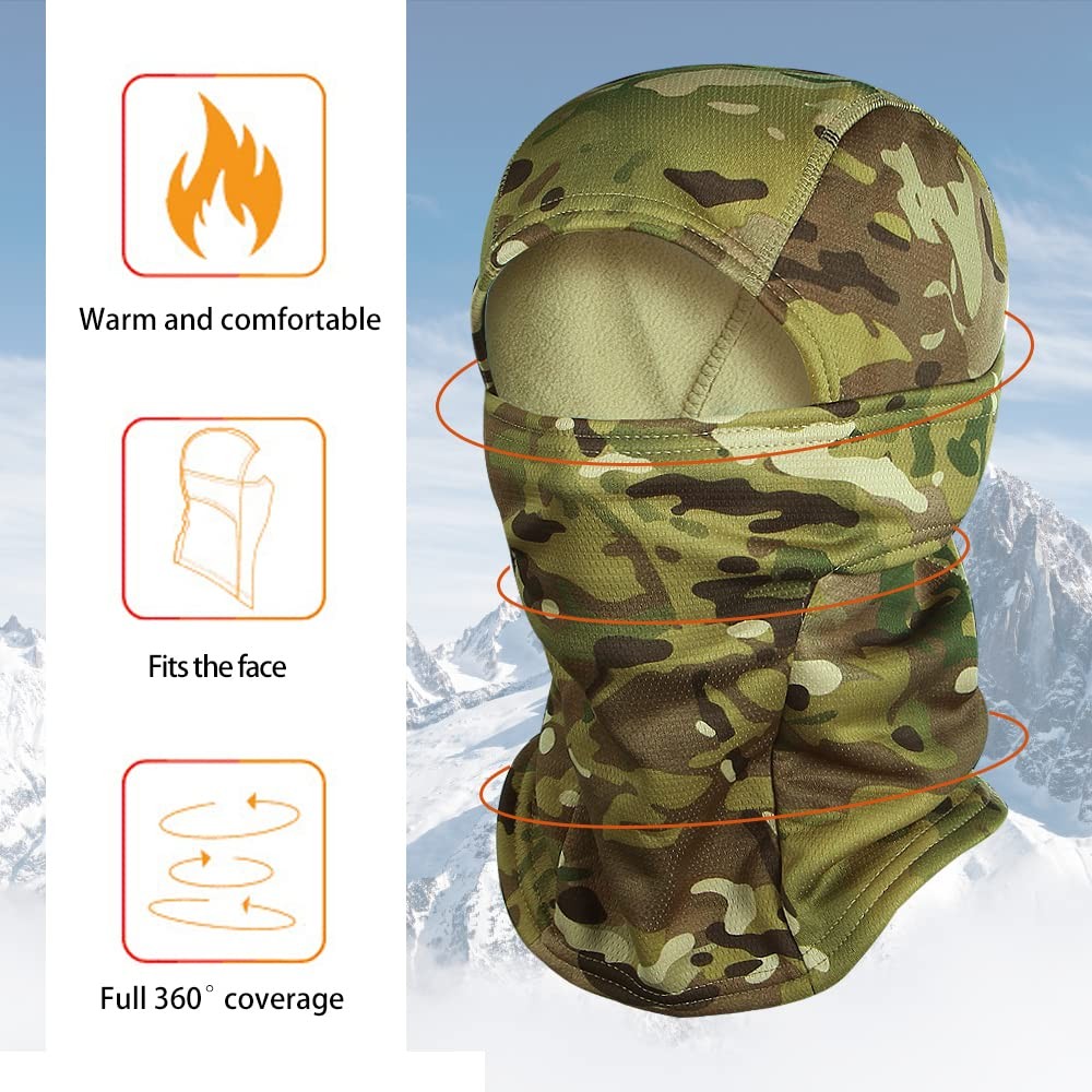 Fleece Lined Thicker Balaclava Ski Mask, Winter One Size, Winter-acp Camo