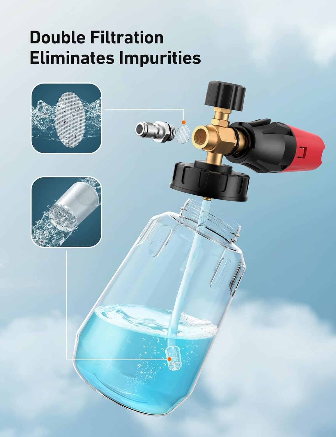 AstroAI Foam Cannon, Heavy Duty Car Foam Blaster Wide Neck Adjustable NEW