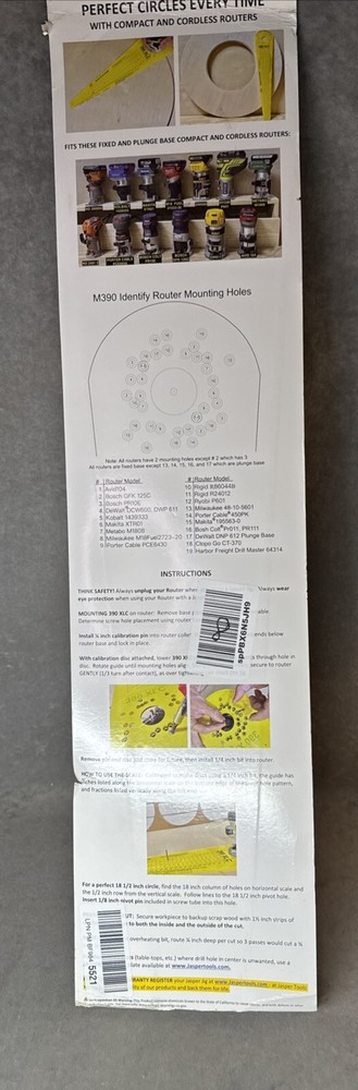 Jasper XL Large Circle Guide For Compact & Cordless Routers