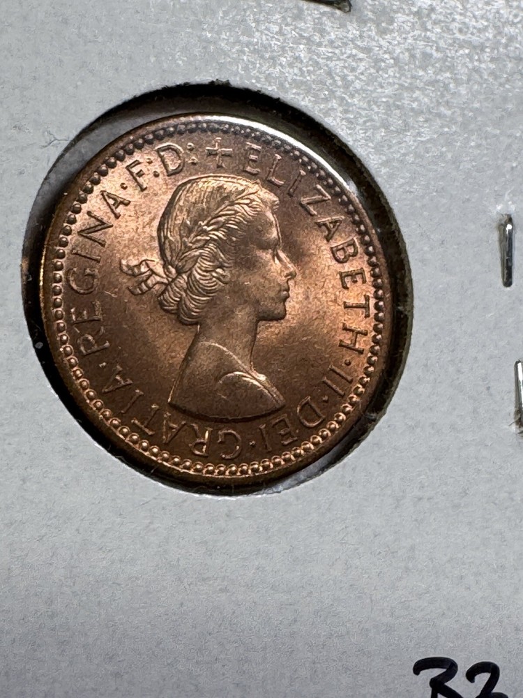 1956 Great Britain Farthing Bronze Coin