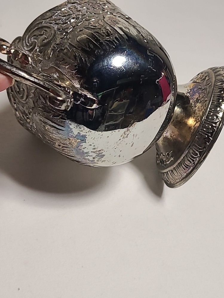 Vintage Sugar Scuttle E.P.ZINC Silverplate Alloy Japan