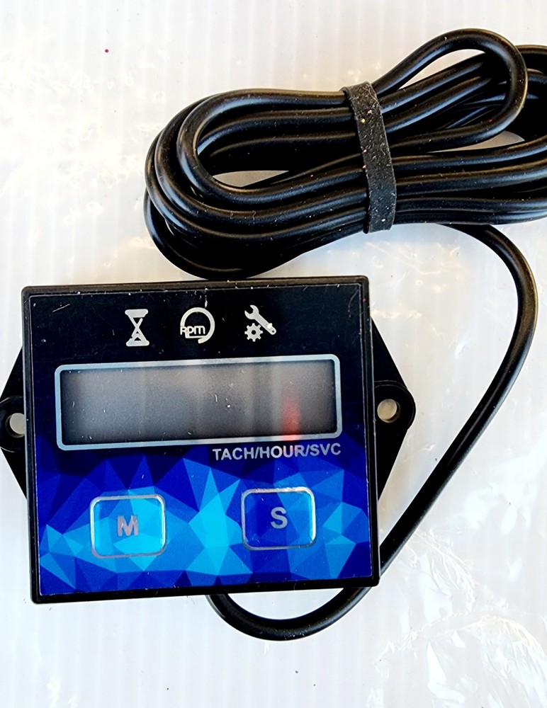 Small Engine Hour Meter, Digital Tachometer, Maintenance Reminder, Battery Re...