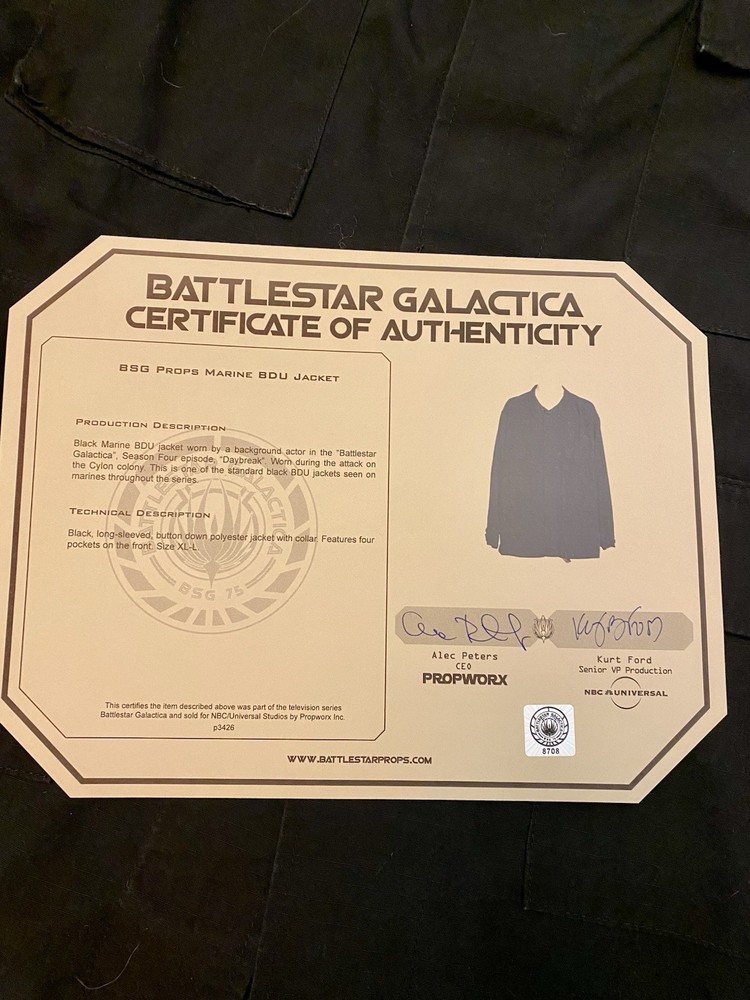 Battlestar Galatica BSG Marine BDU Jacket Screen Used
