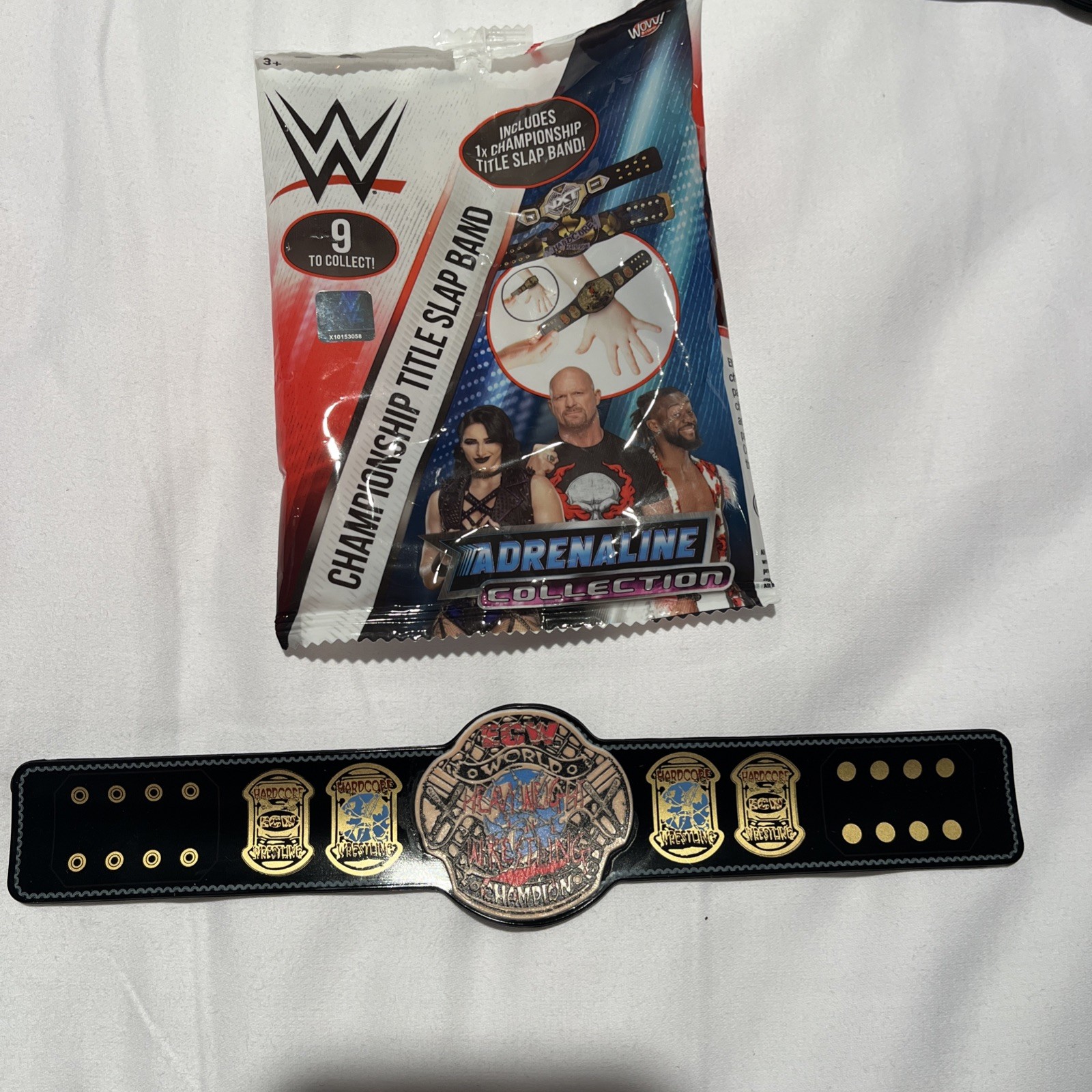 WWE Slap Bands 3 Adrenaline ECW World Championship Title Belt Extreme Wrestling