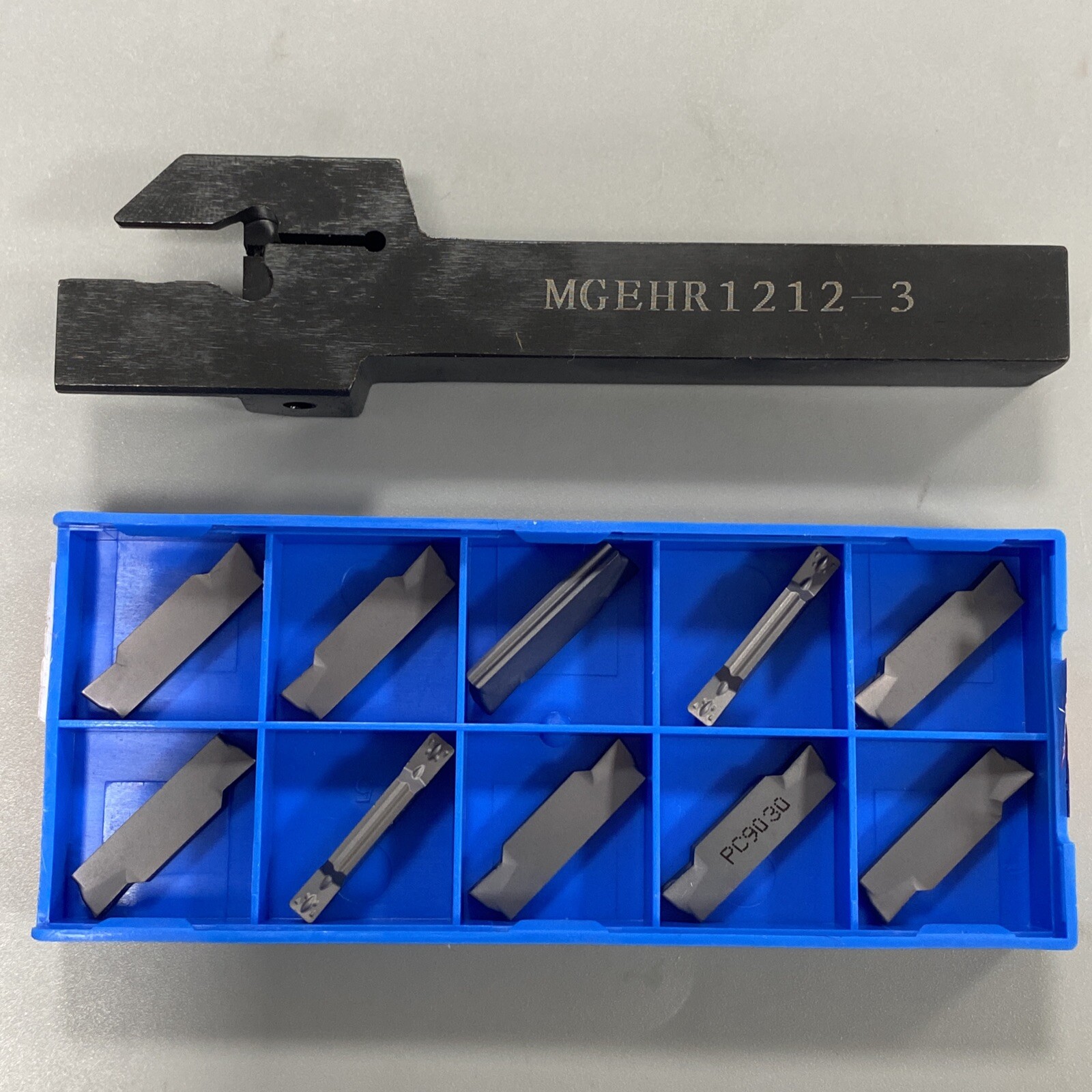 Lathe Cut-Off Grooving Parting Tool Holder+ 10pcs MGMN300 Insert Blades + Wrench