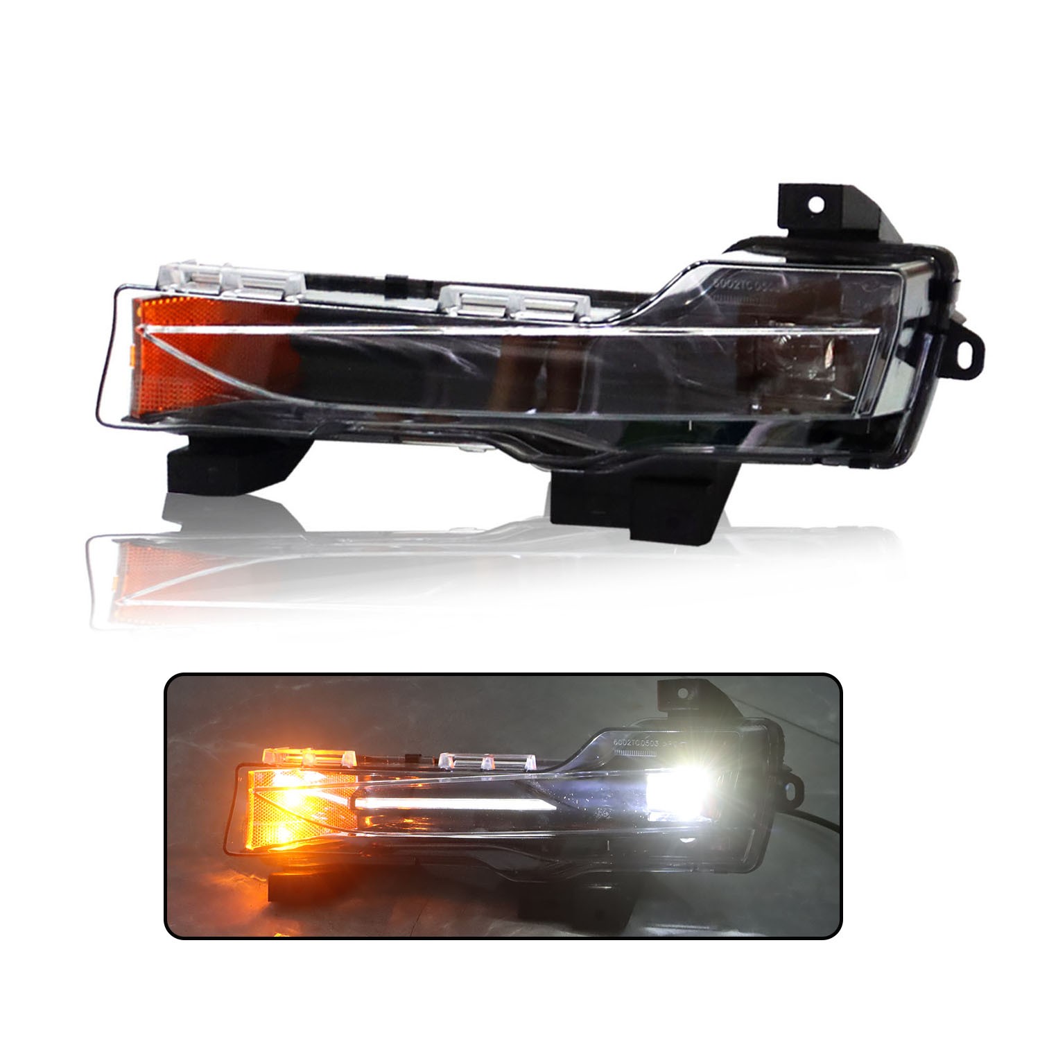 For 2017-2023 Tesla Model 3 Y Left Fog Light Lamp Amber Drl Up-level 107739100D