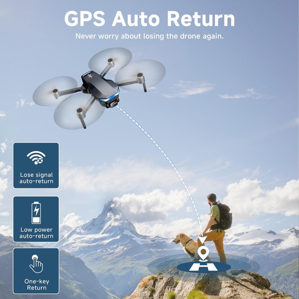 GPS Drone with 4K Camera for Adults, Foldable RC Quadcopter Deep Gray