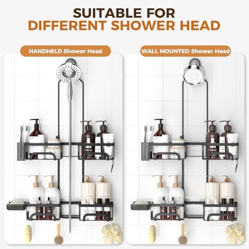 Shower Caddy Hanging for Handheld Showerheads Adjustable Split Shower Caddy,