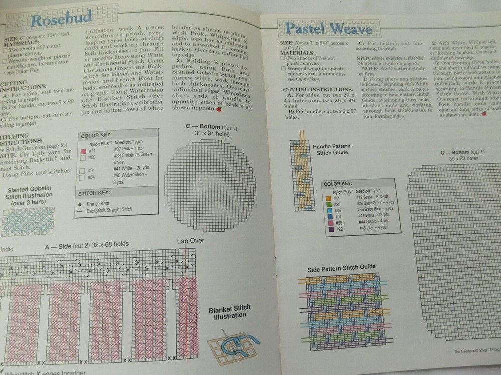 Springtime Baskets Plastic Canvas Pattern Leaflet by The Needlecraft Shop