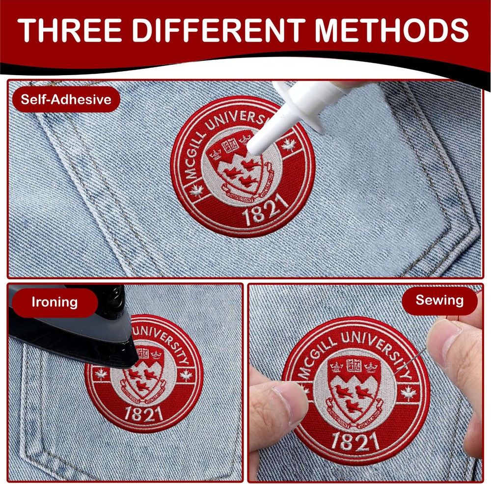McGill University Logo Iron On Patch - Sew Patch - Embroidered Patch 3.9"