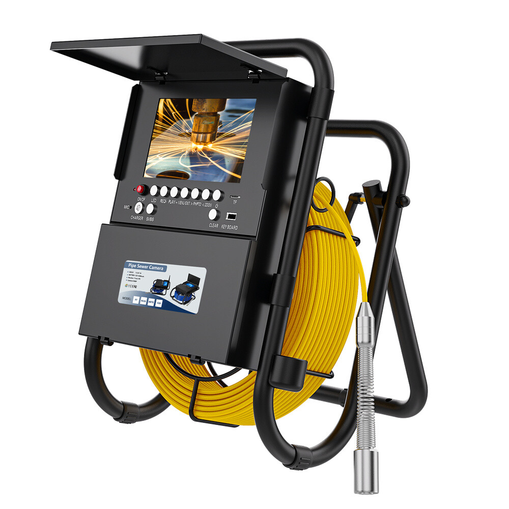 7"Sewer Pipe Inspection Camera with DVR+Meter Counter+17mm Endoscope Camera 30M