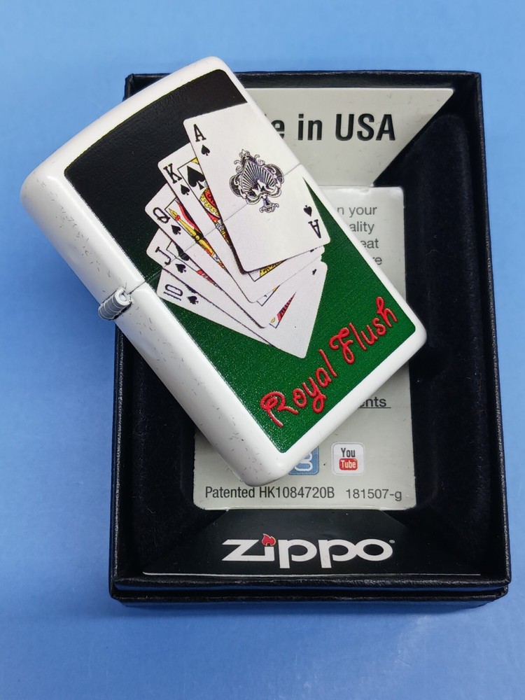 Zippo Royal Flush White Matte 28038