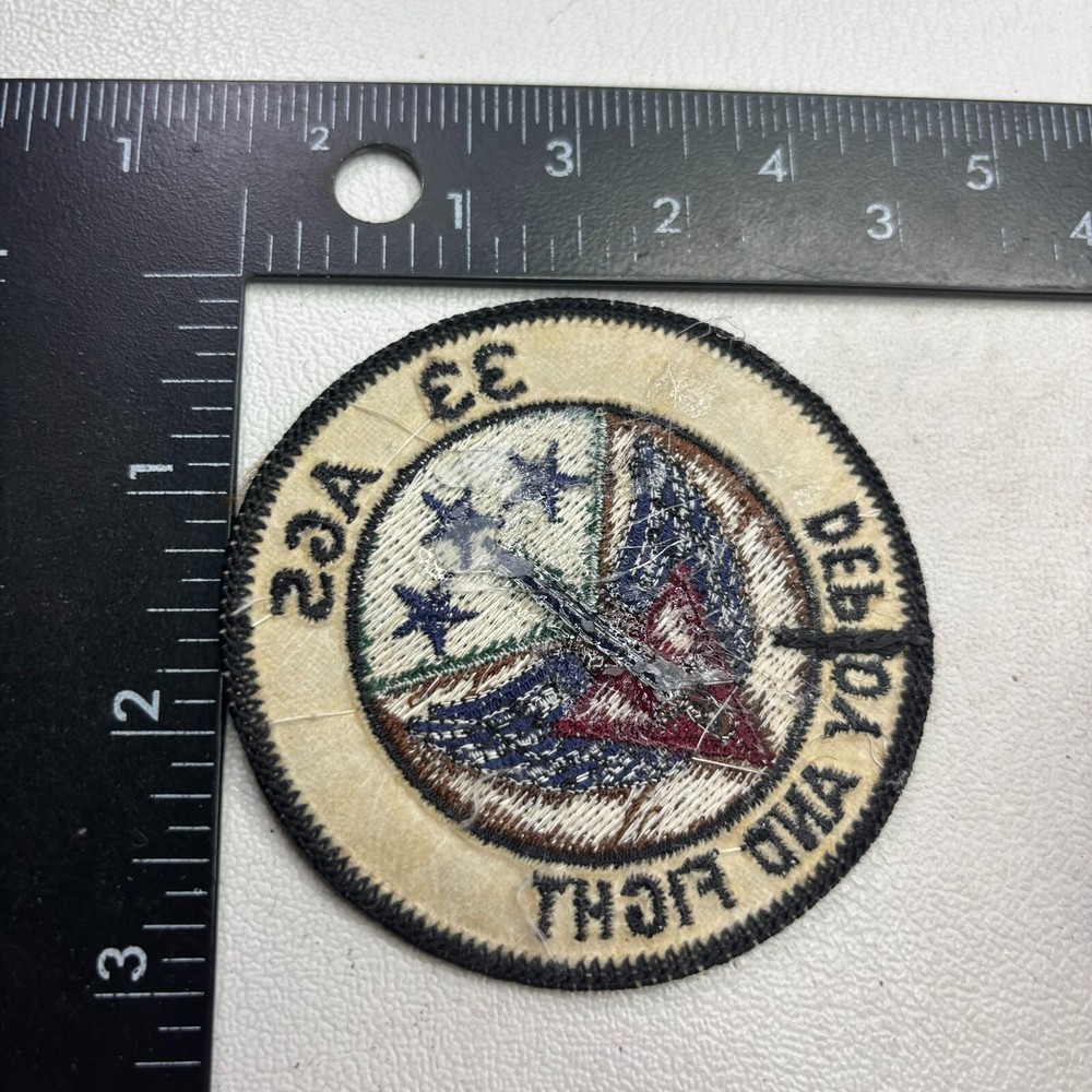 Vtg 33 AGS AIRCRAFT GENERATION SQUADRON DEPLOY & FIGHT Air Force Patch 55MC