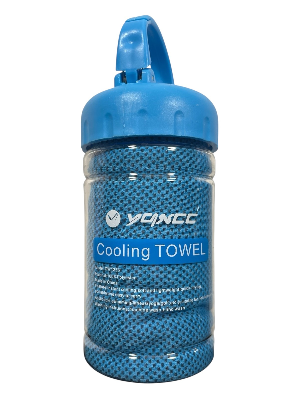 2 x Cooling Towels - Instant Cooling - 47" x 12" - Blue - Soft & Lightweight
