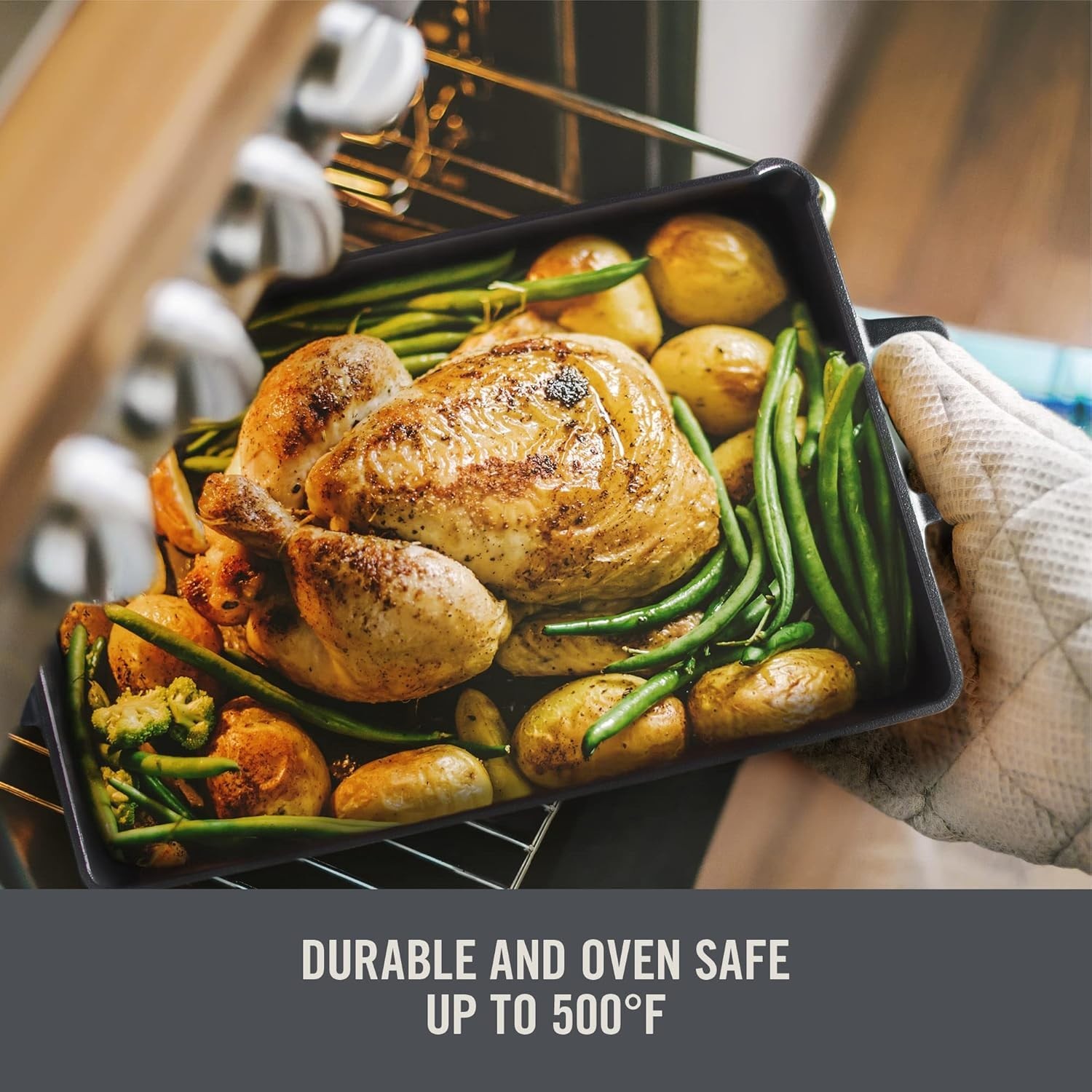 DASH Zakarian by Dash 9 x13 Nonstick Cast Iron Pan with Pour Spout- Black