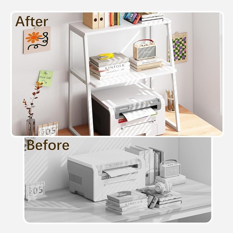 3 Tier Printer Stand Desk Shelf Multi-Purpose Storage Organizer Easy Assembly US