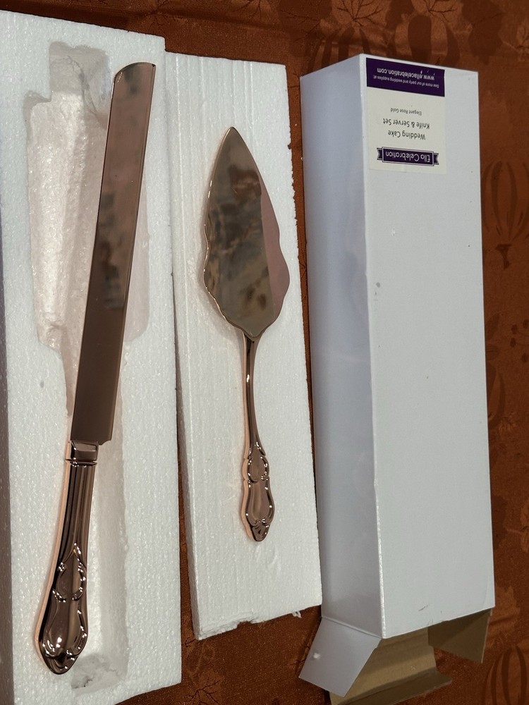 Rose Gold Wedding Cake Serving Set
