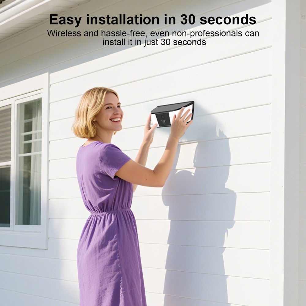 ANRAN 2K Home Security Camera Solar Wall Light Wireless Outdoor Spotlight Camera