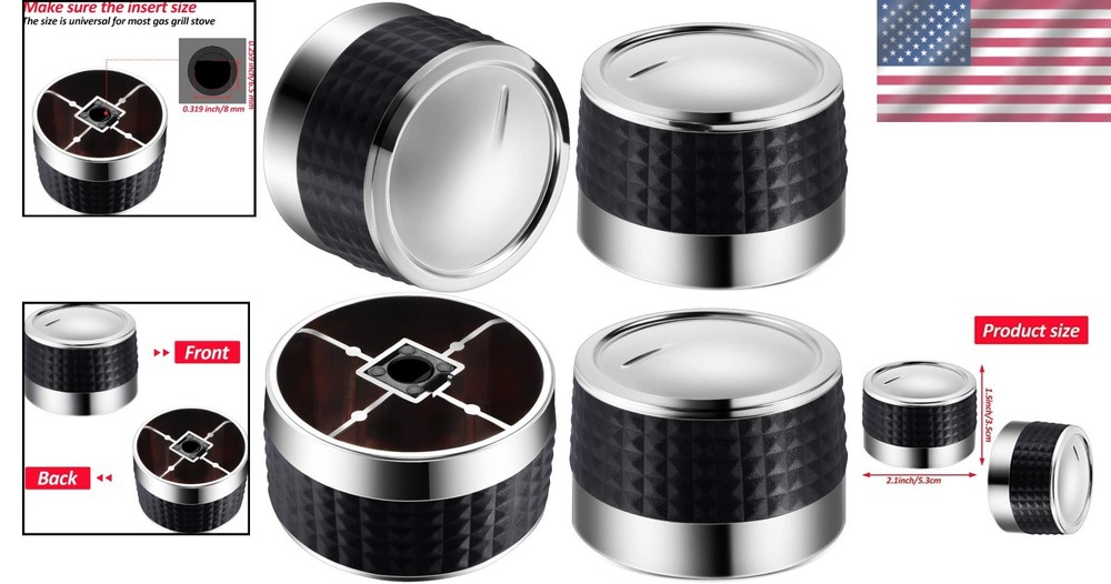 4pcs Chrome-Plated Gas Grill Knobs – Durable Stainless Steel Control Knobs