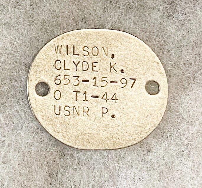 WWII USNR Single Clyde Wilson T-44 Dog Tag