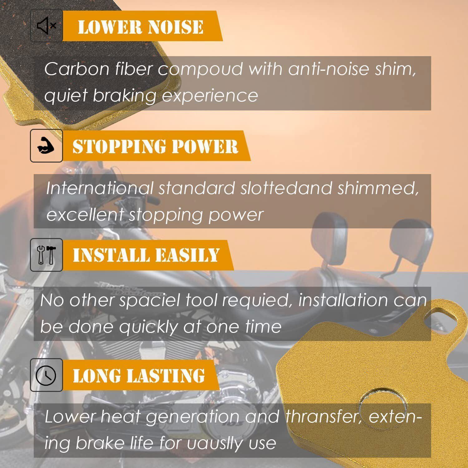 Front and Rear Brake Pads Set For Harley Davidson FLHX Street Glide 2008-2015