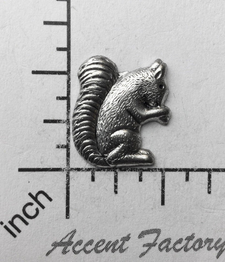 43494        2 Pc Matte Silver Oxidized Small Squirrel Jewelry Finding