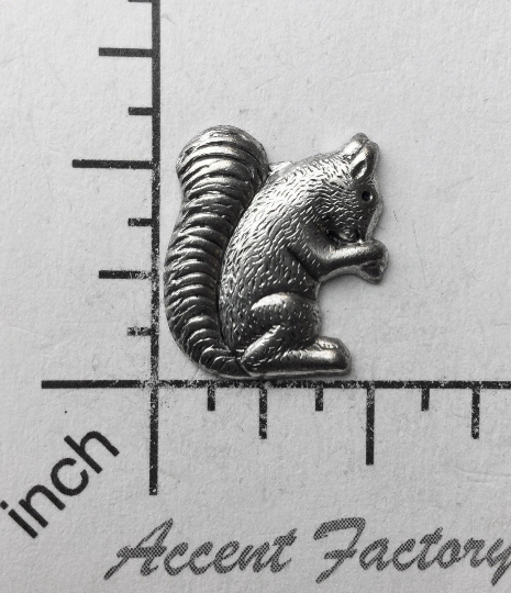 43494 4 Pc Matte Silver Oxidized Small Squirrel Jewelry Finding