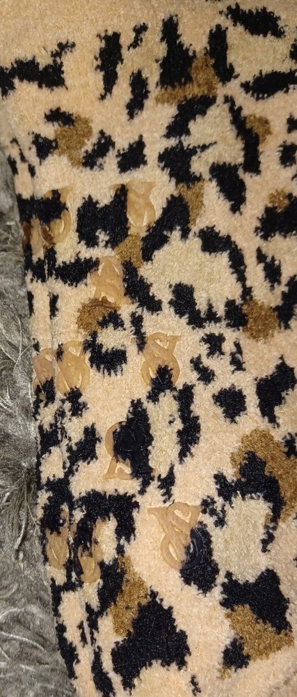 VS cozy Logo Grip crew socks New Leopard