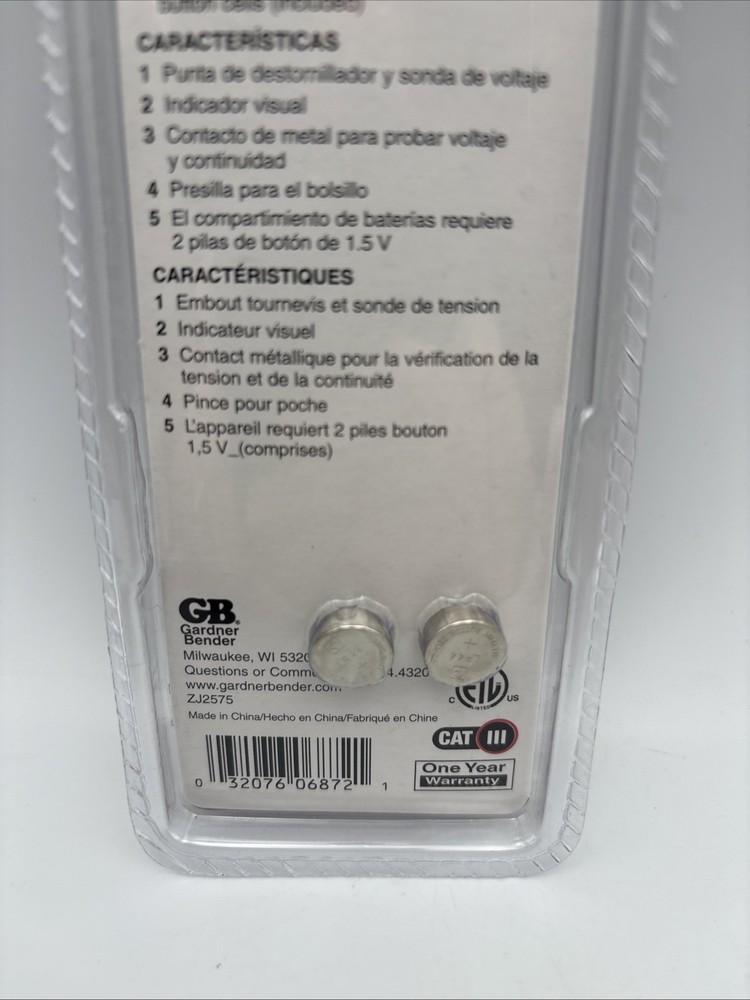 Voltage Continuity Screwdriver Tester GCV-3206: Visual Indicator, Sealed