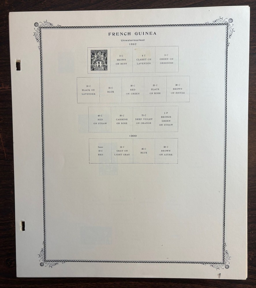 Scott Specialty Album pages for French Guinea