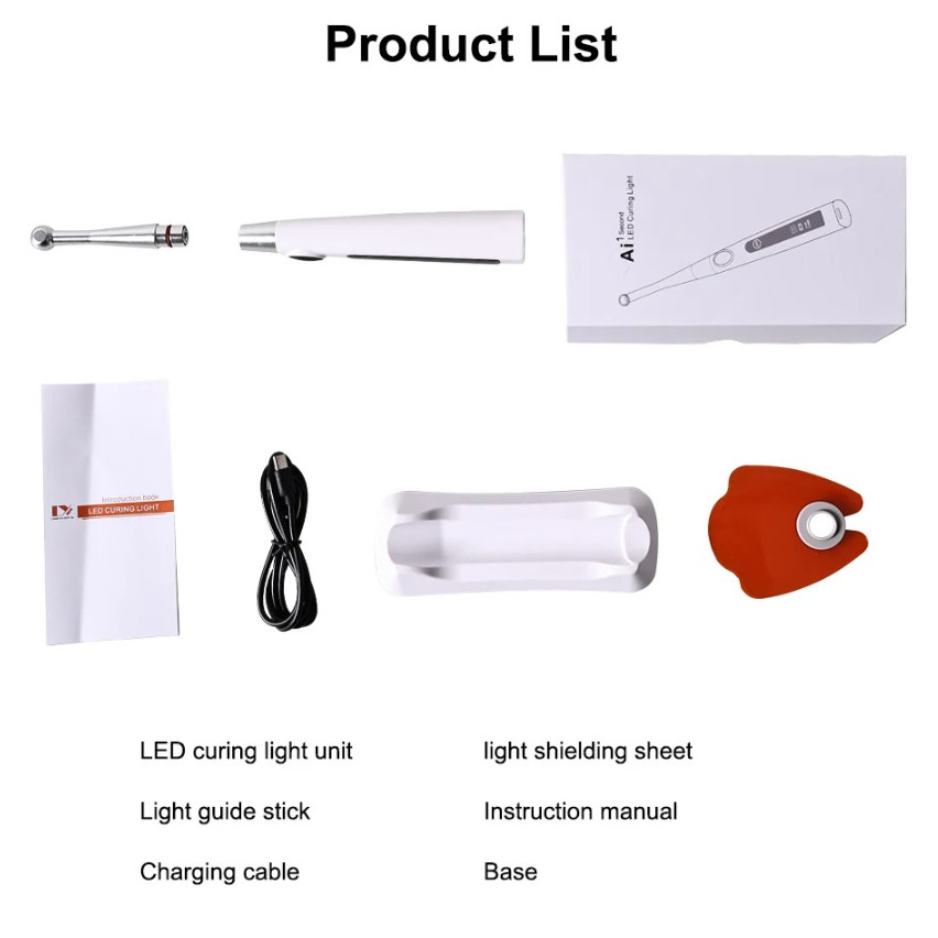 Dental LED Curing Light 1 Second Resin Cure Teeth Whitening 4 Modes 360° Source
