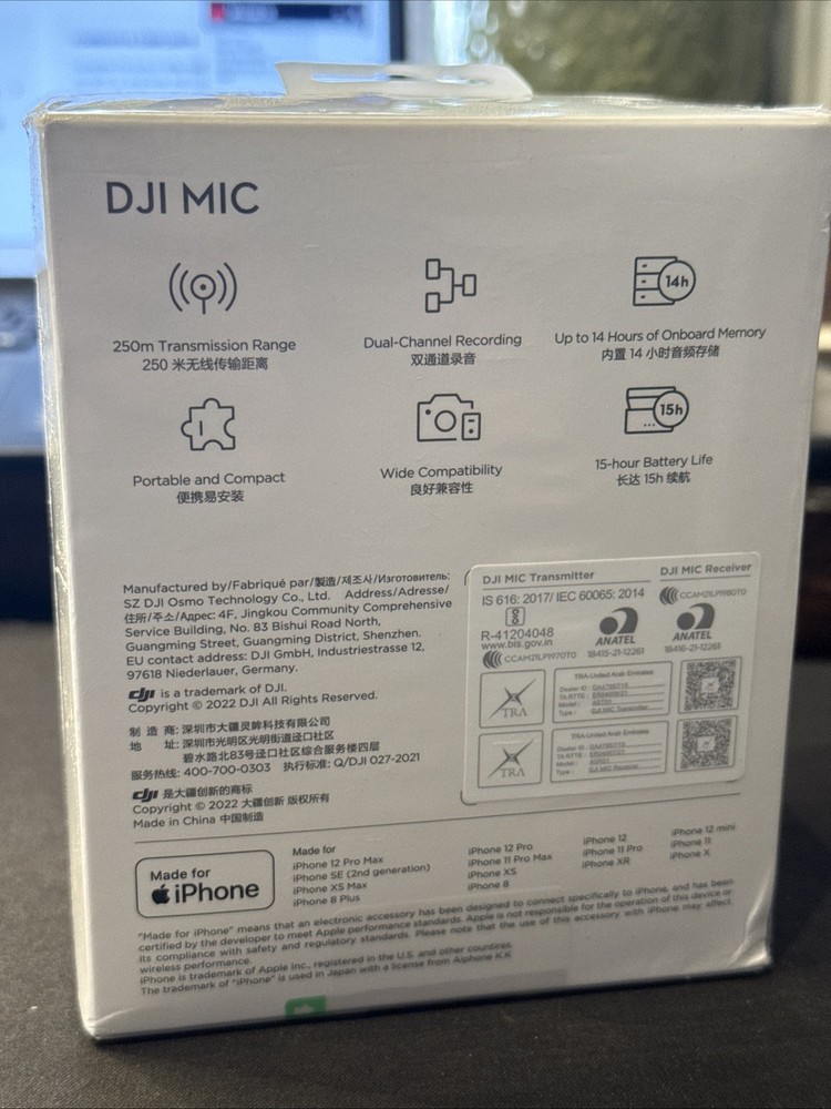 DJI Wireless Microphone System and Audio Recorder Bundle With Deco Gear 7” Case
