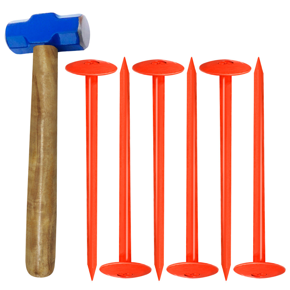 FEBTECH-Septic Tank Marker for Property line Markers-2.3"x7" Pack of 6+1 Hammer