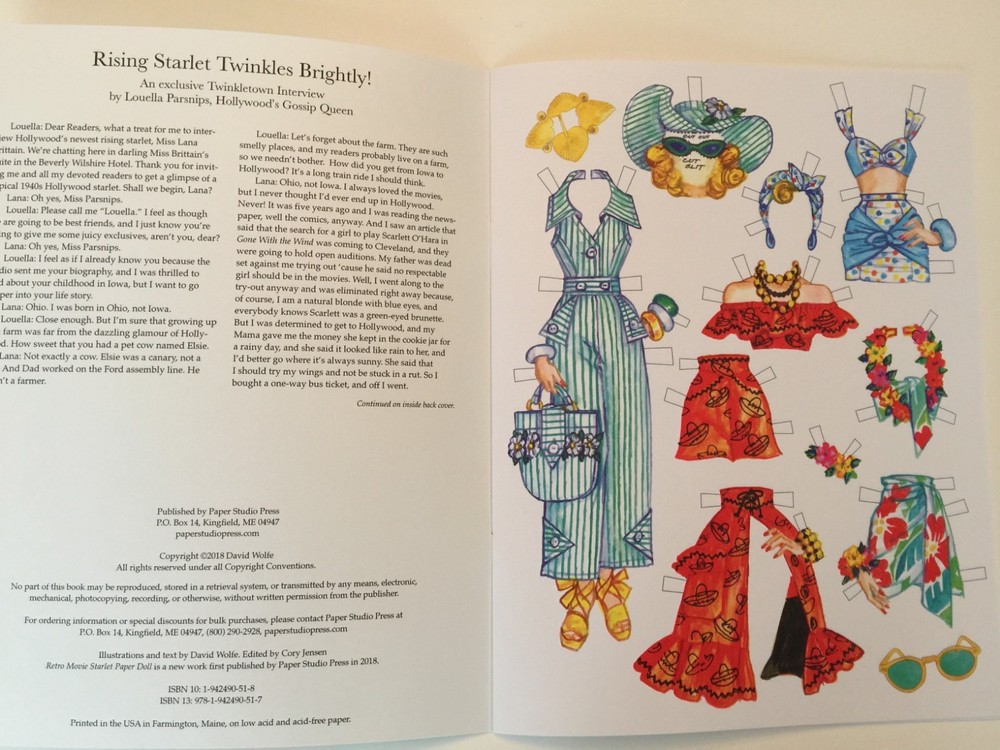 Retro Movie Starlet Paper Dolls - Glamorous 1940s wardrobe-by David Wolfe