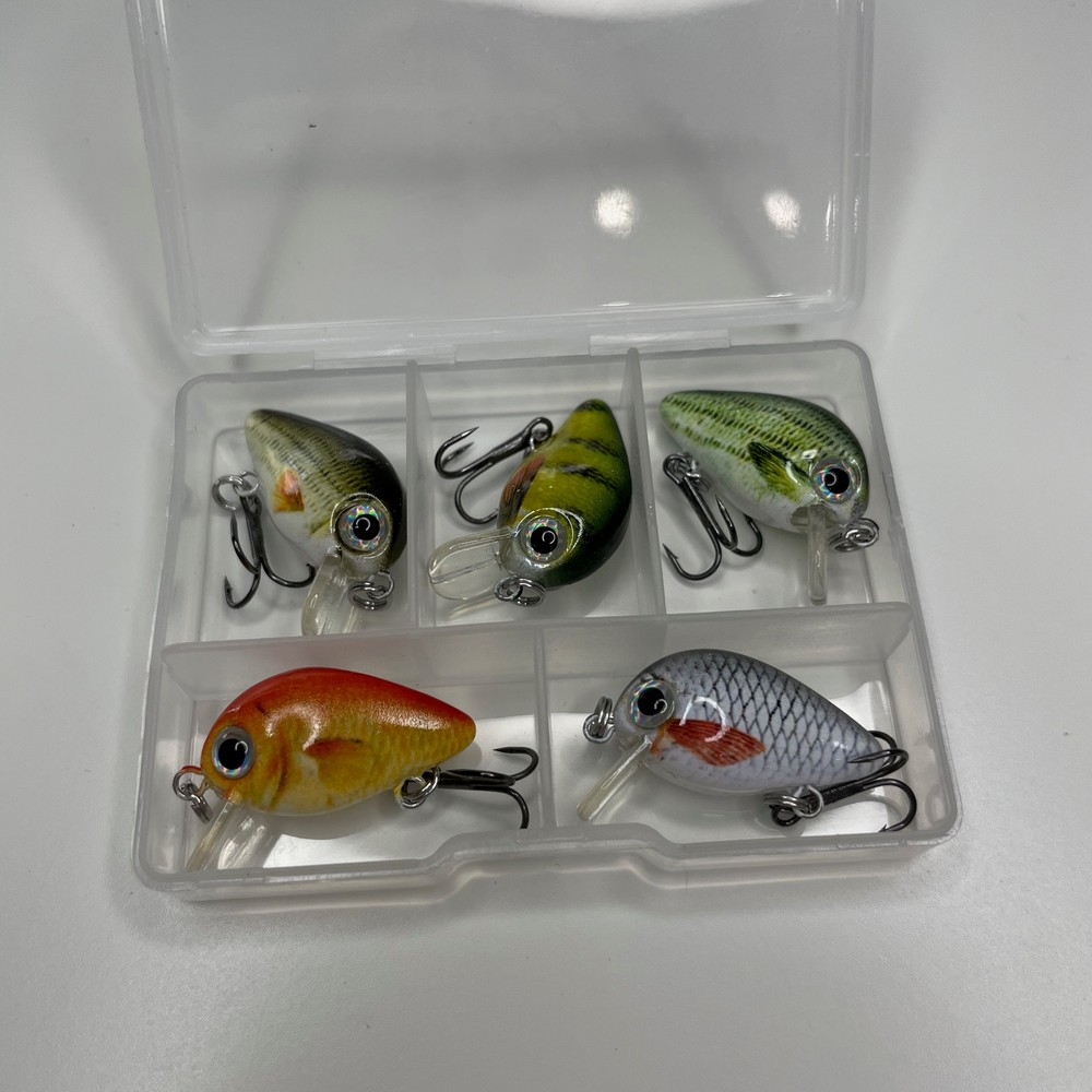 5 pcs set 0.1 oz / 1” mini crank baits - moss
