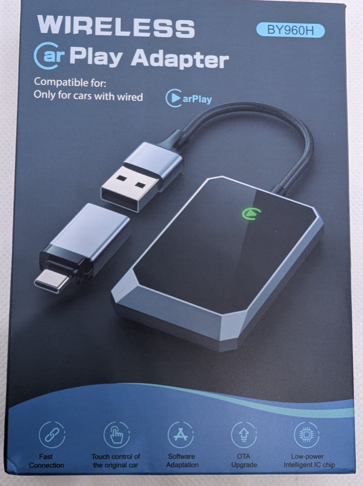 Wireless Car Play Adapter BY 960H. EXCELLENT CONDITION ** OPEN BOX ** N194