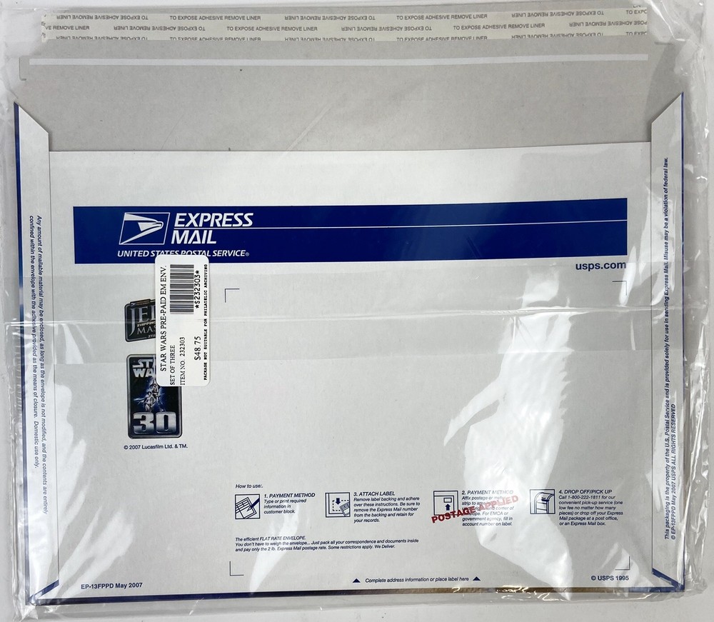 Rare Star Wars Prepaid Express Mail Envelopes