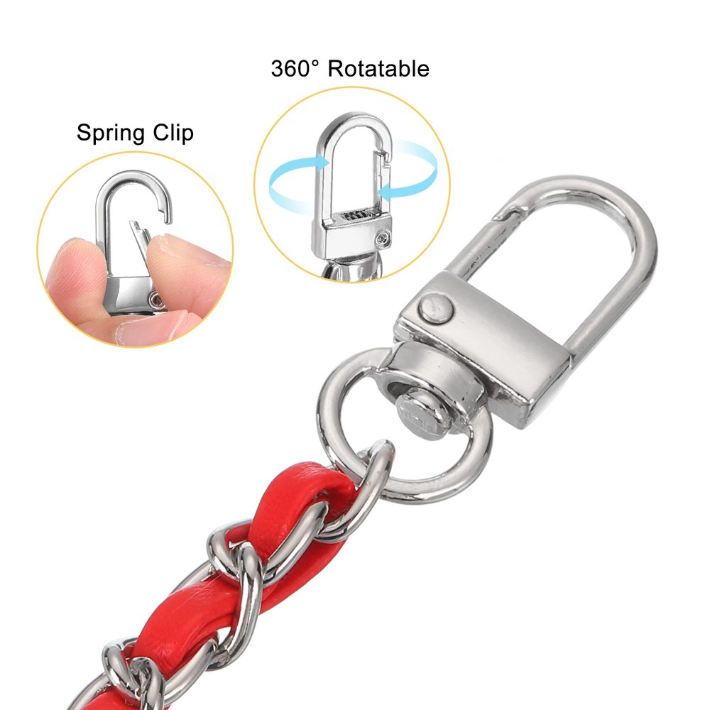 Purse Chain Strap, 53 Inch Adjustable Chains Strap Red/Silver