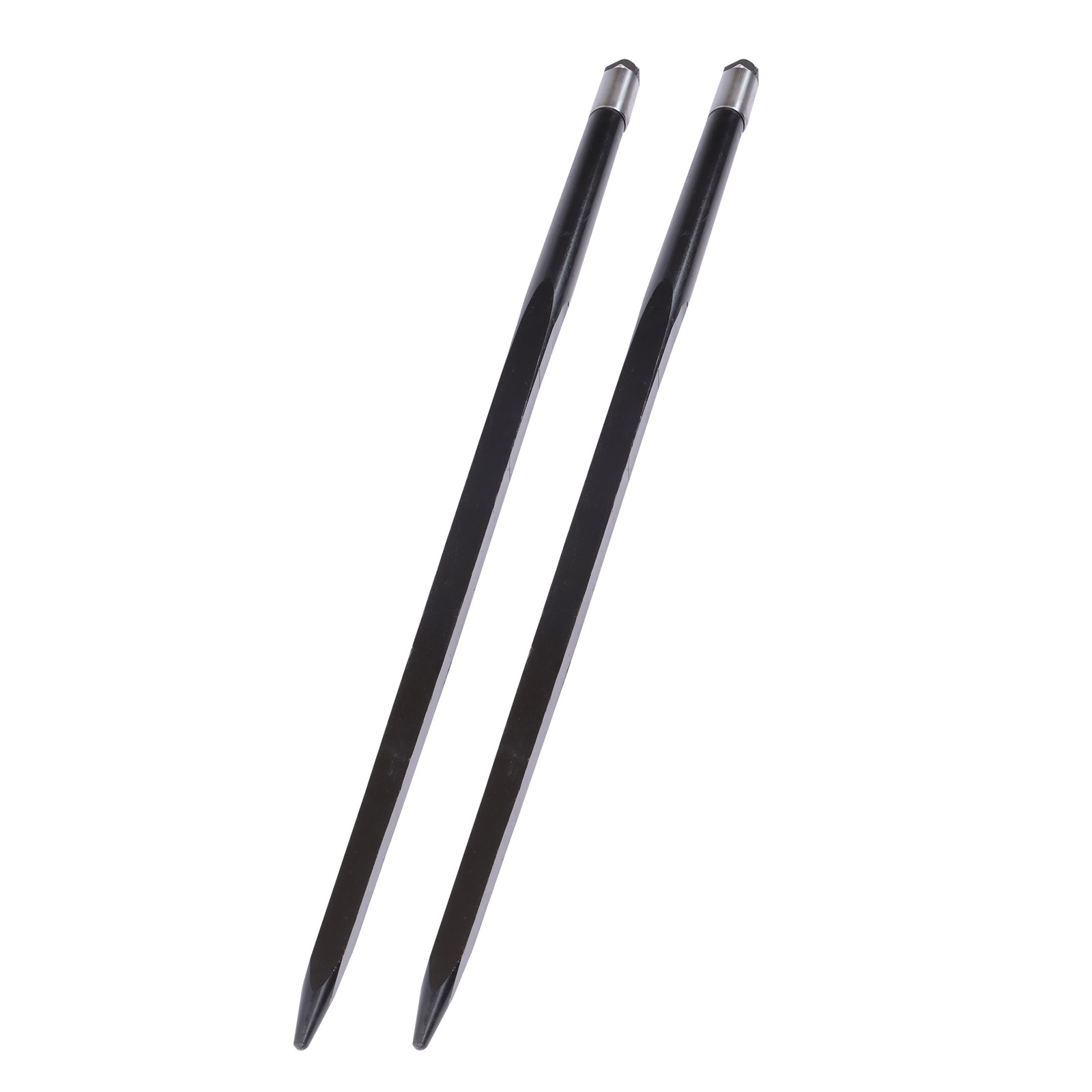 49IN Hay Spike Bale Spear 4500lb Capacity Spike Fork Fit For Tractor Black 2 Pcs