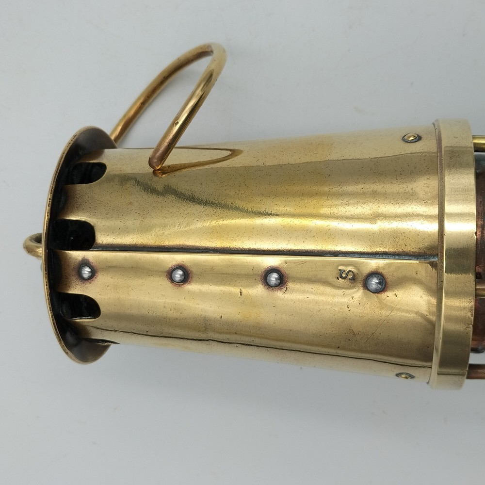 Antique Solid Brass The Protector Miners Lamp Type A1 From Bank Hall Pit Burnley